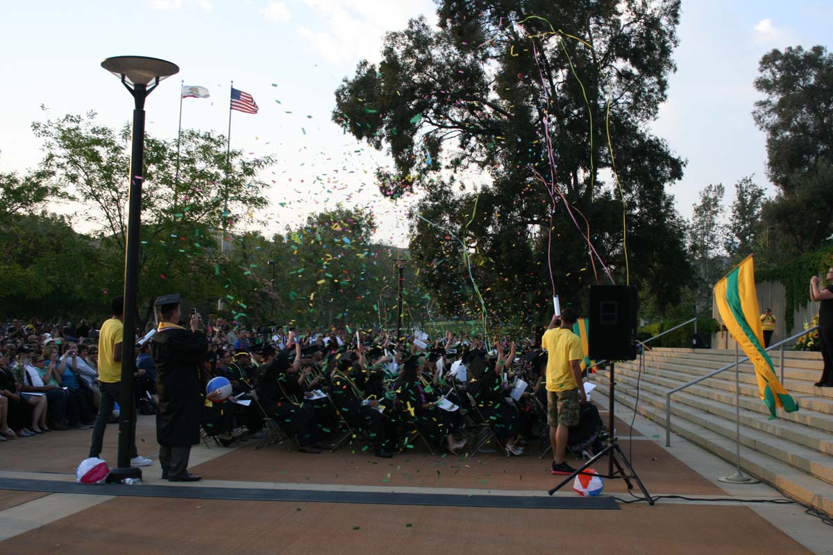 People enjoying Commencement