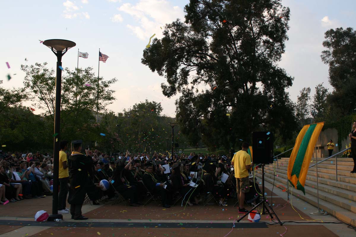 People enjoying Commencement