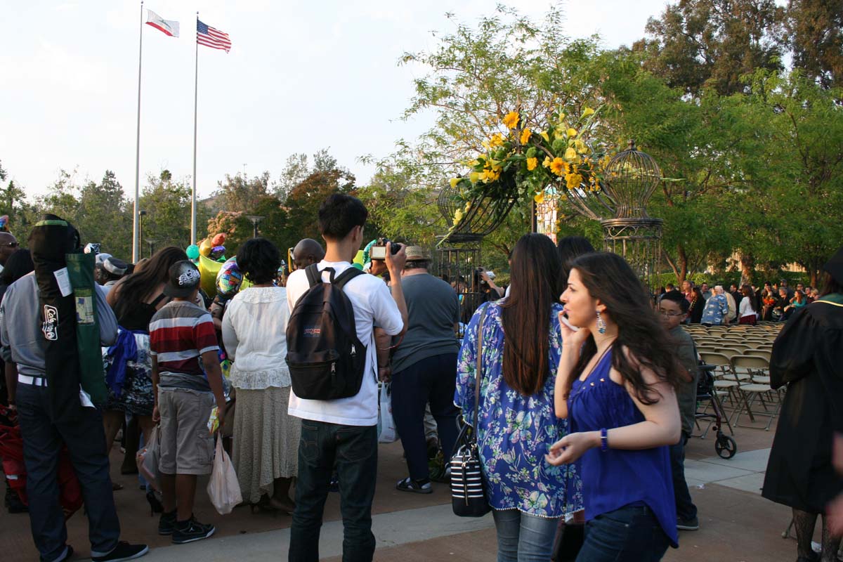 People enjoying Commencement
