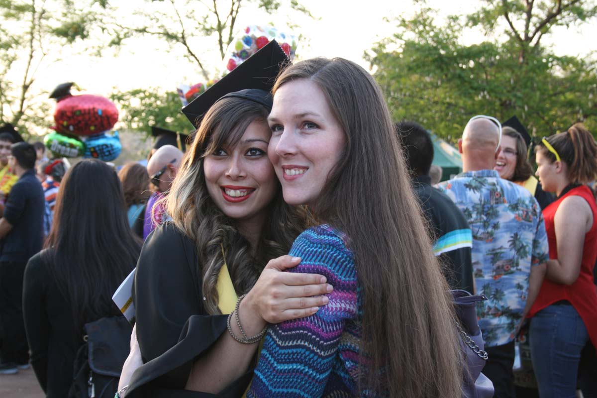 People enjoying Commencement