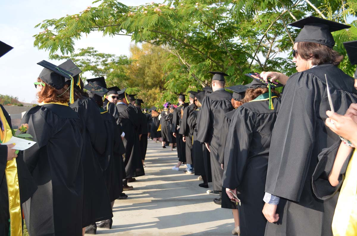 People enjoying Commencement