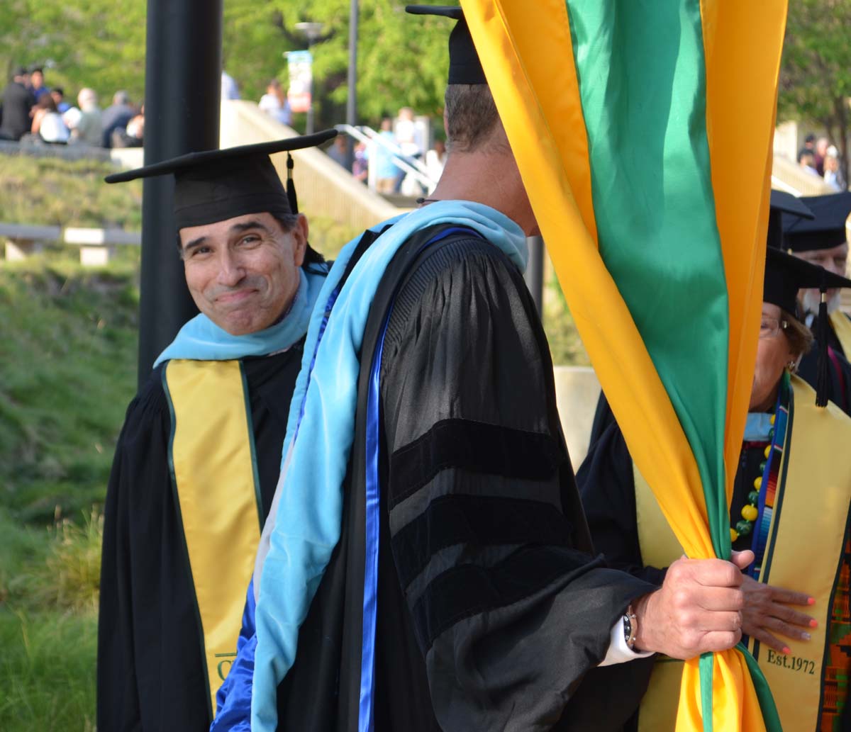 People enjoying Commencement