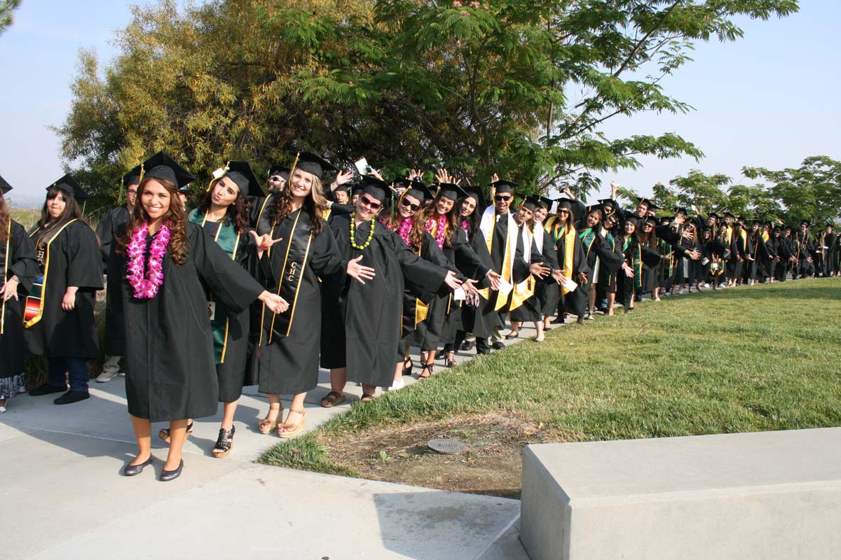 People enjoying Commencement