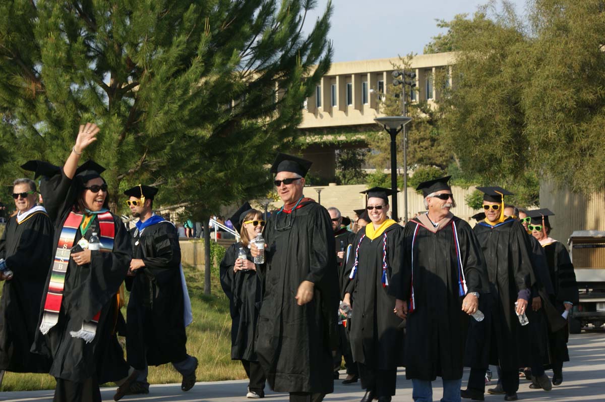 People enjoying Commencement