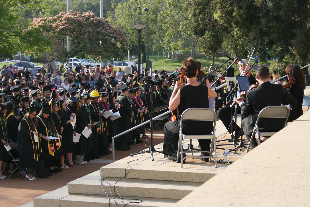 People enjoying Commencement