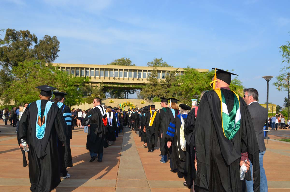 People enjoying Commencement