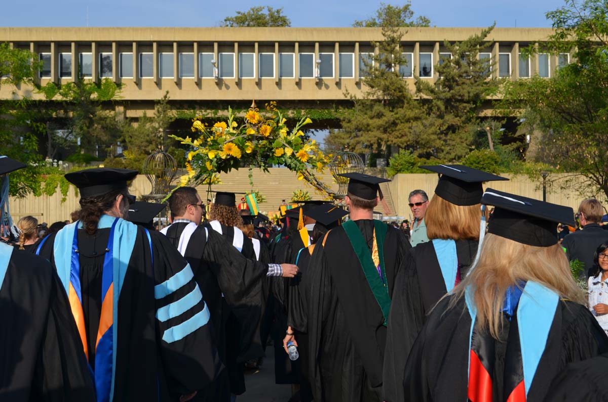 People enjoying Commencement