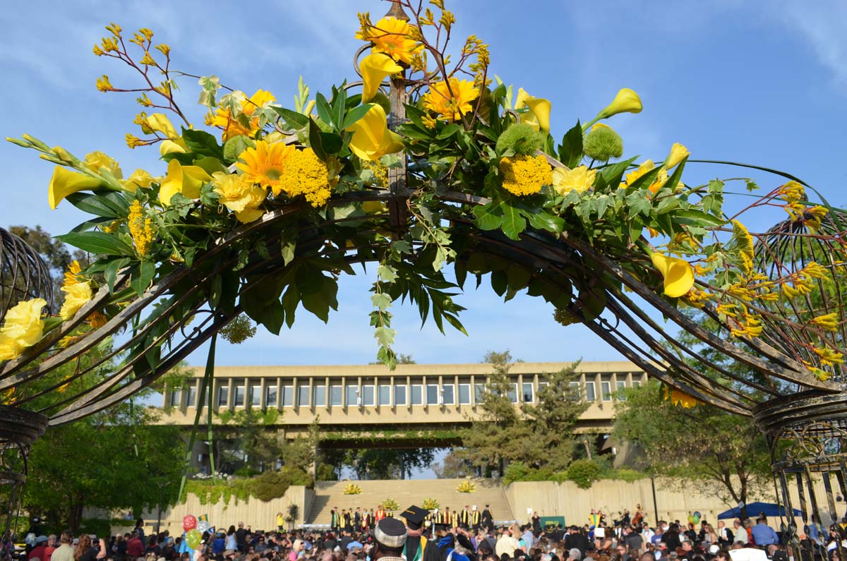 People enjoying Commencement
