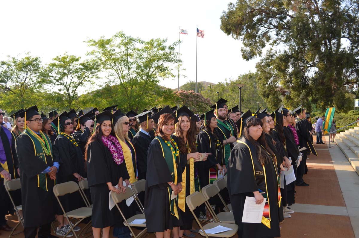People enjoying Commencement
