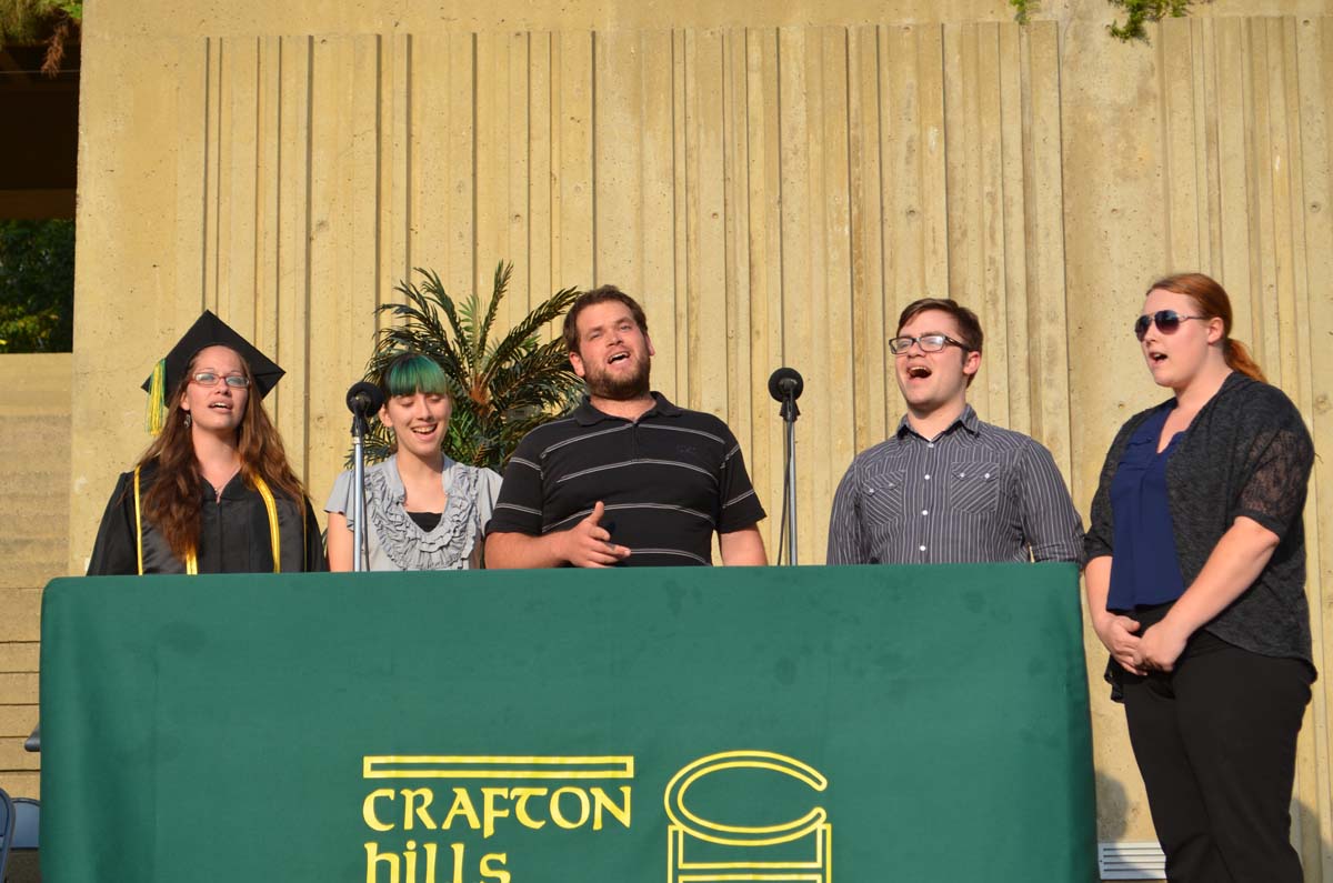People enjoying Commencement
