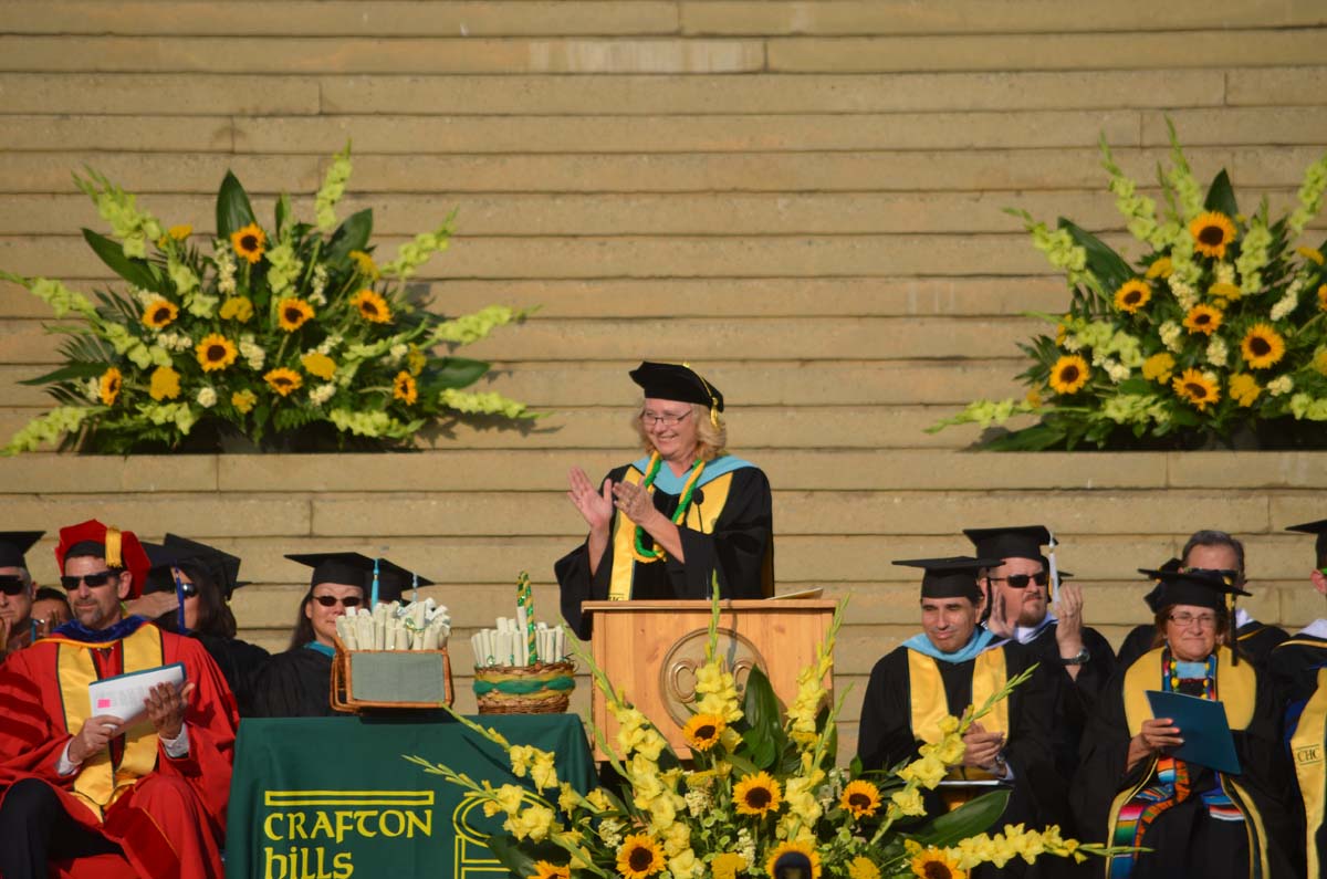 People enjoying Commencement