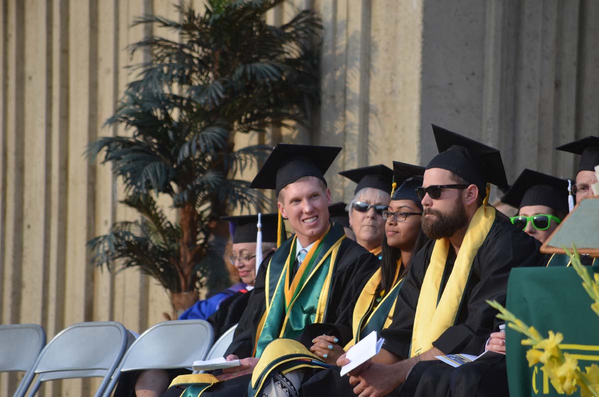 People enjoying Commencement