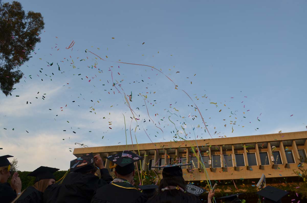 People enjoying Commencement