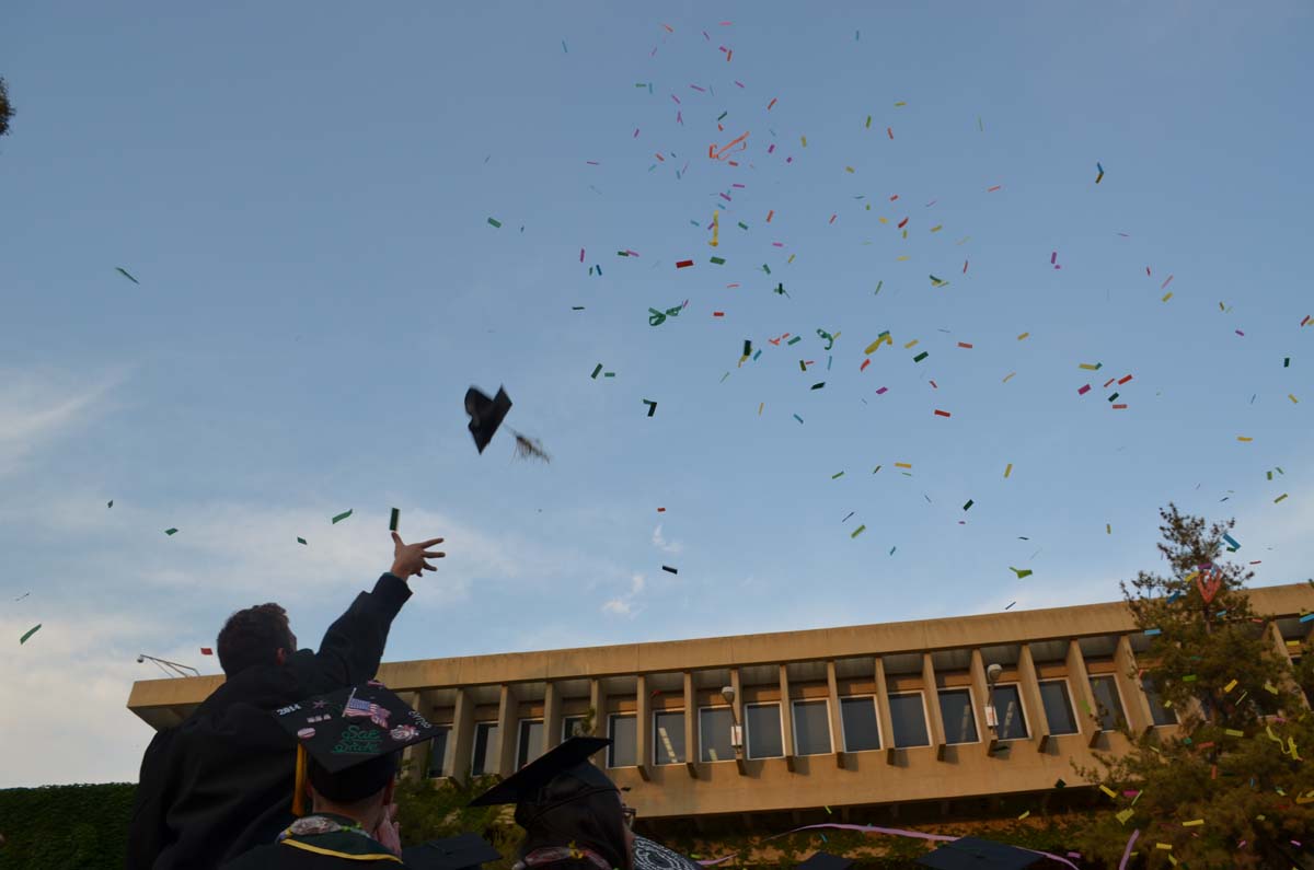 People enjoying Commencement