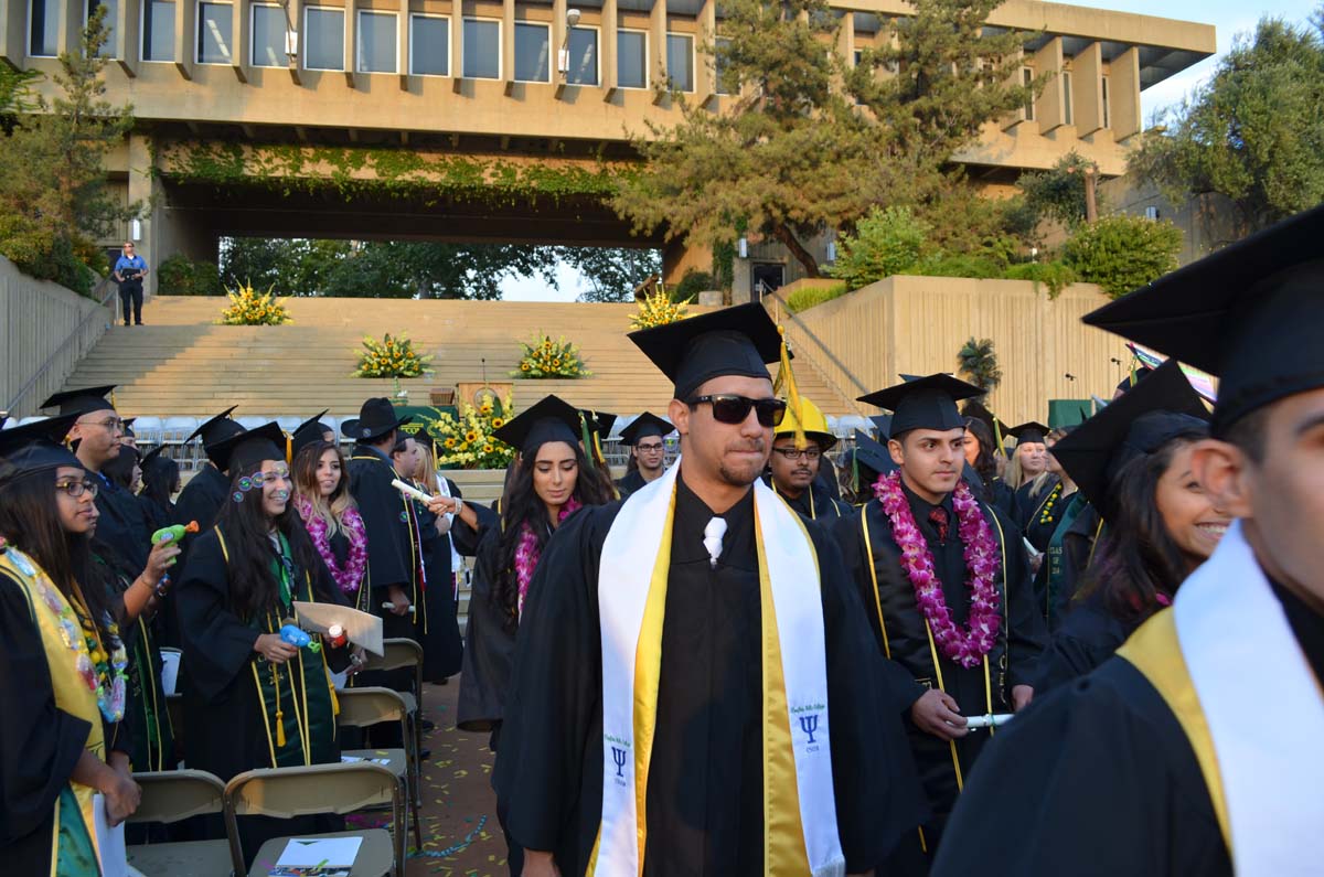People enjoying Commencement