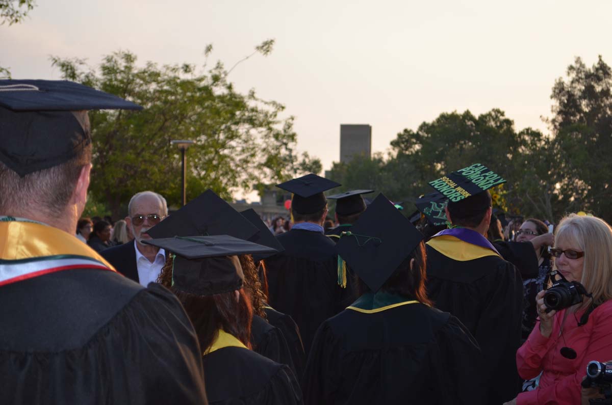 People enjoying Commencement