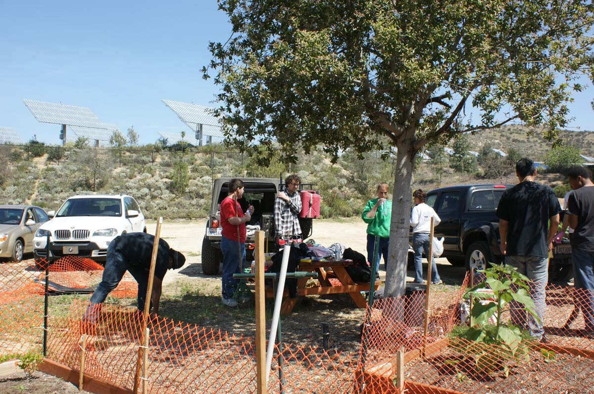 People at the community garden