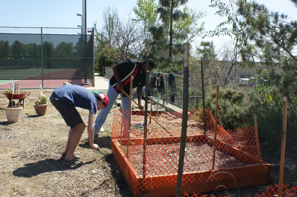 People at the community garden
