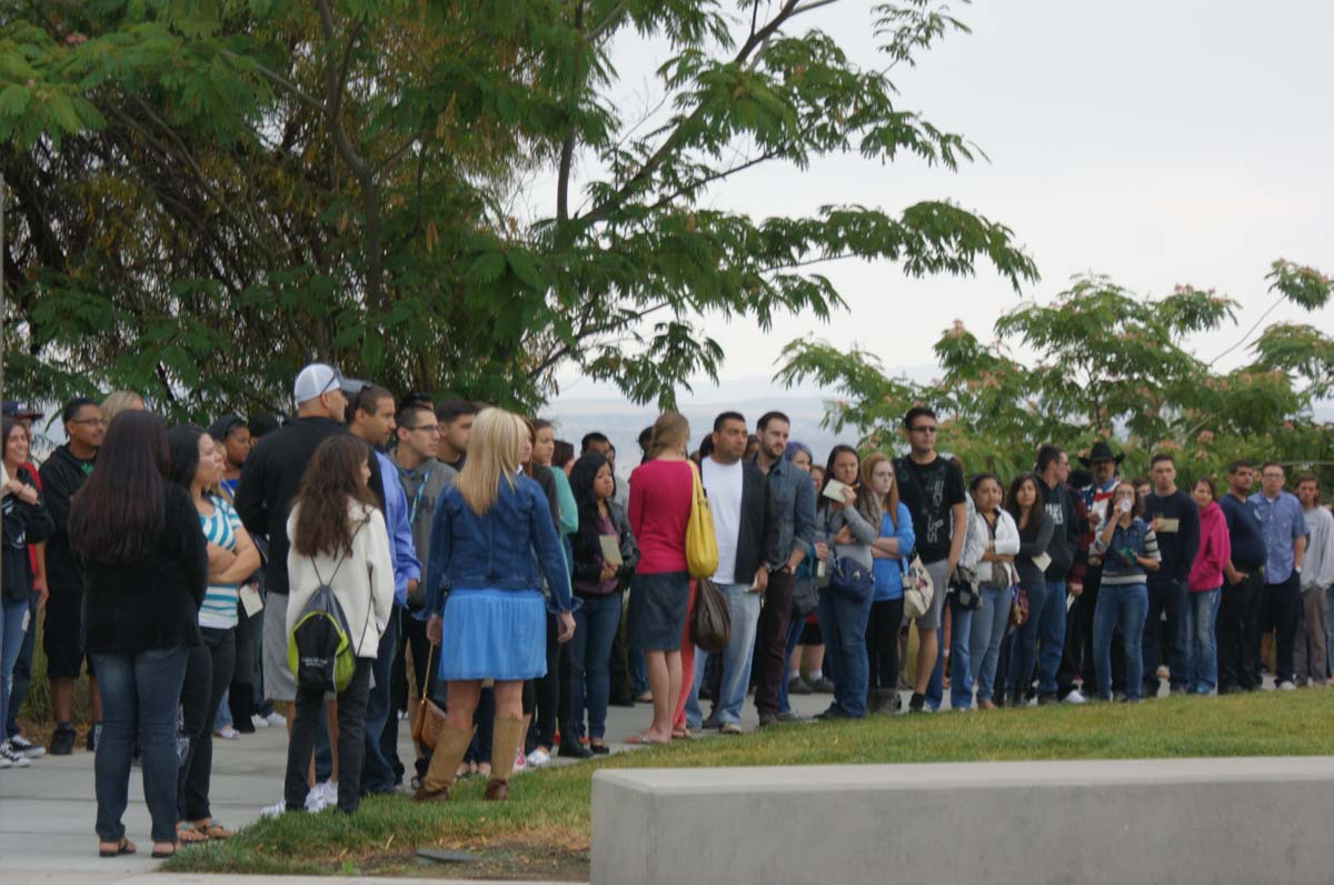 People enjoying the Grad Breakfast