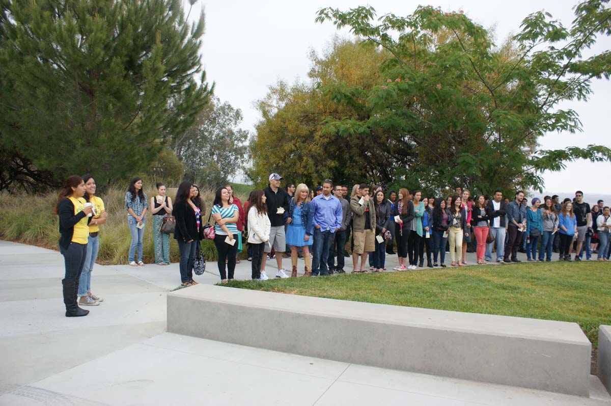 People enjoying the Grad Breakfast