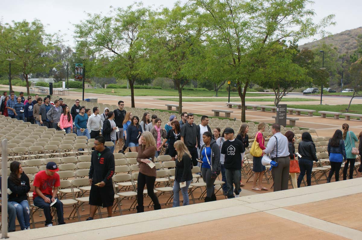 People enjoying the Grad Breakfast