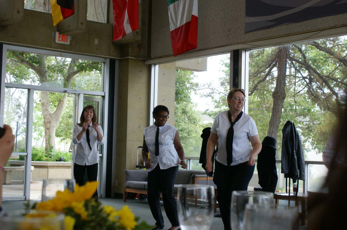 People enjoying the Grad Breakfast