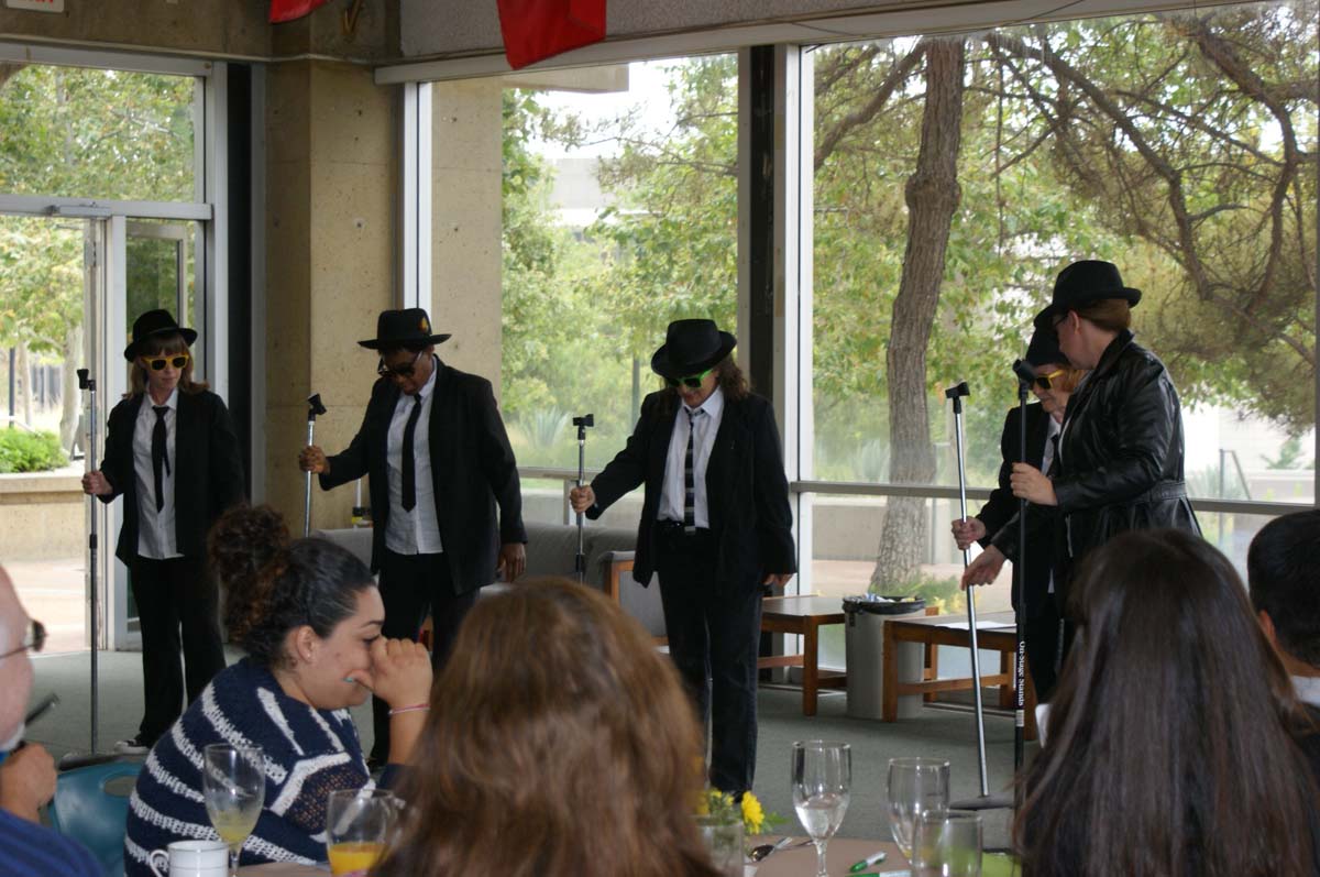 People enjoying the Grad Breakfast