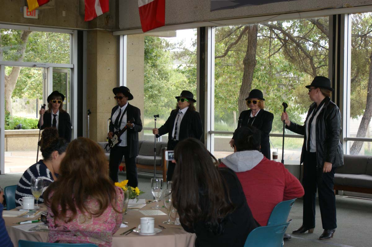 People enjoying the Grad Breakfast