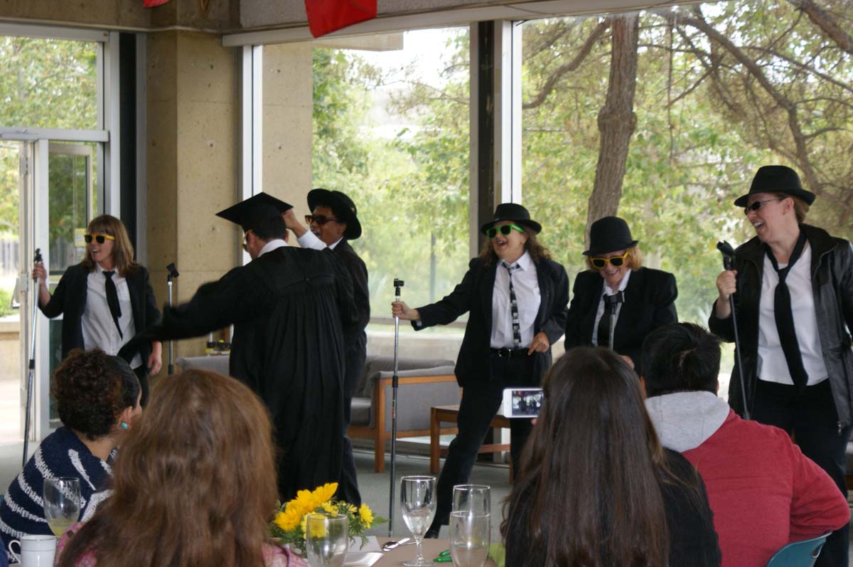 People enjoying the Grad Breakfast