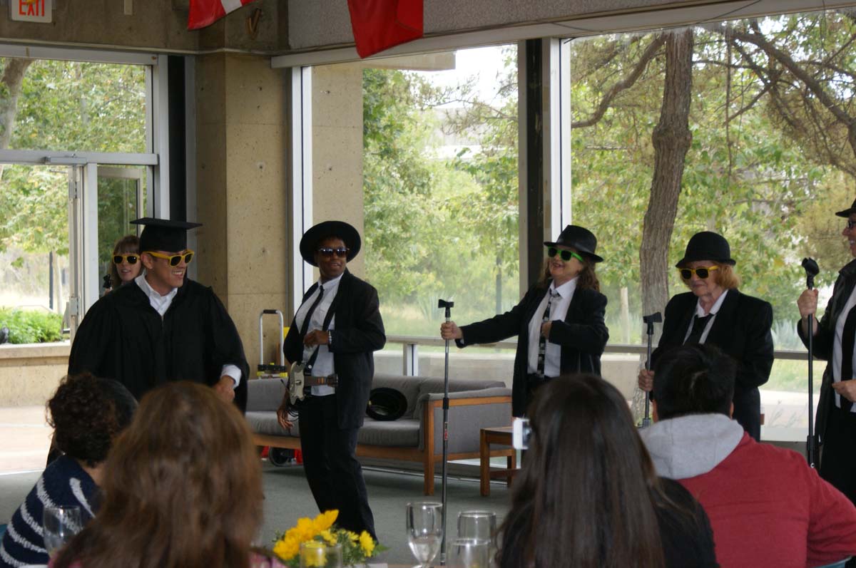 People enjoying the Grad Breakfast