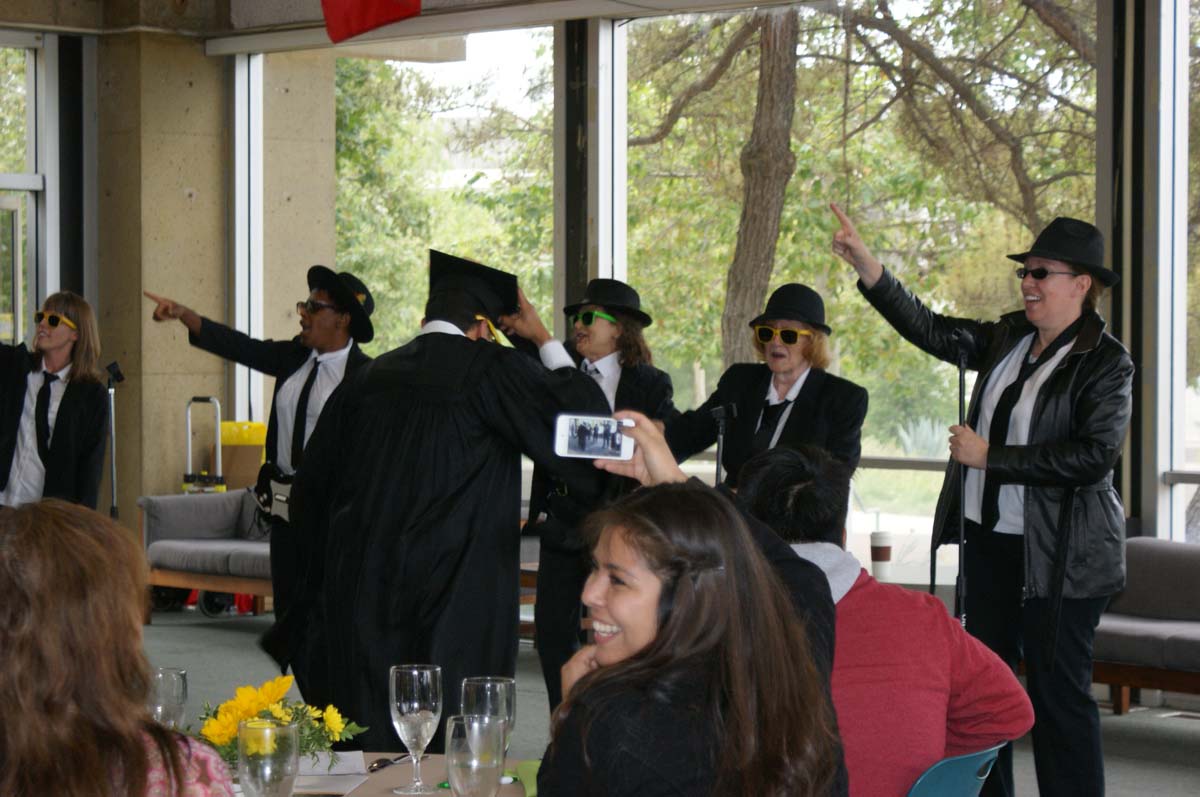 People enjoying the Grad Breakfast