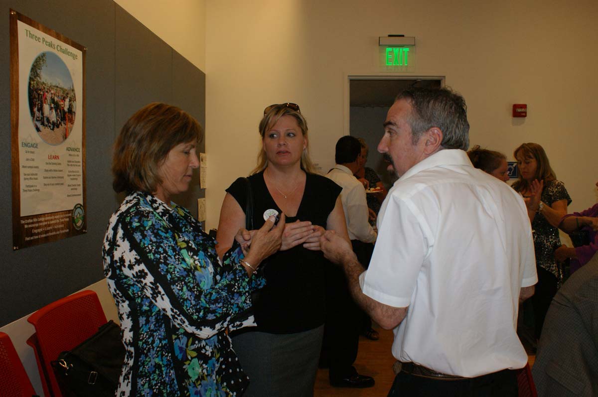 People enjoying the retiree reception