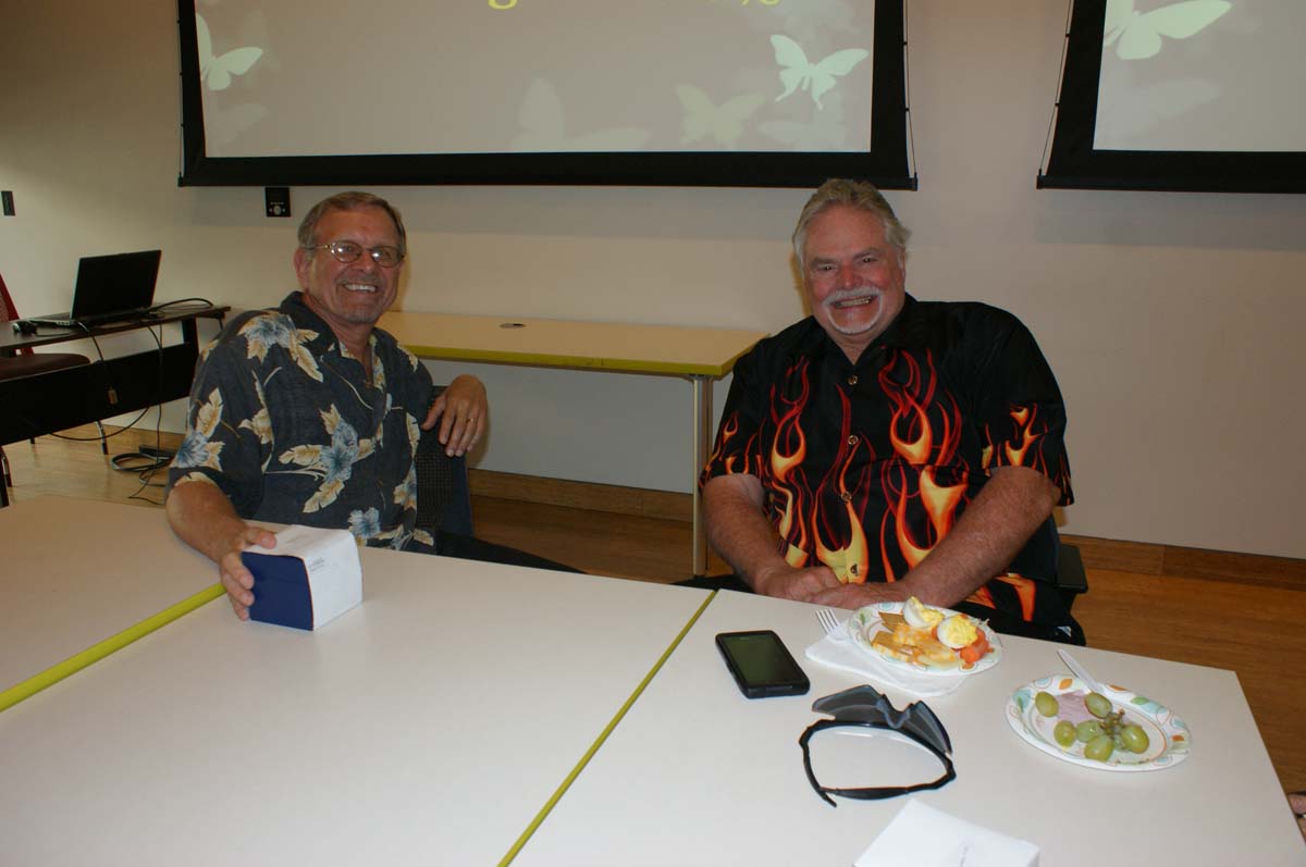 People enjoying the retiree reception