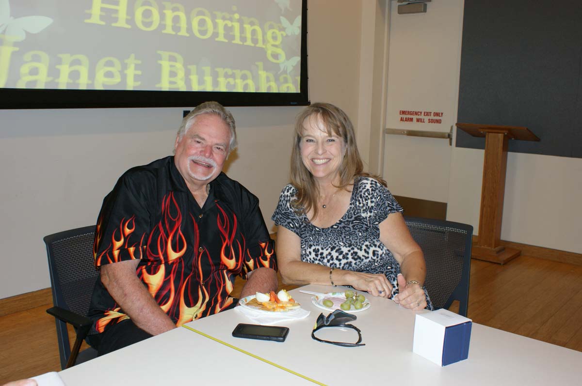 People enjoying the retiree reception