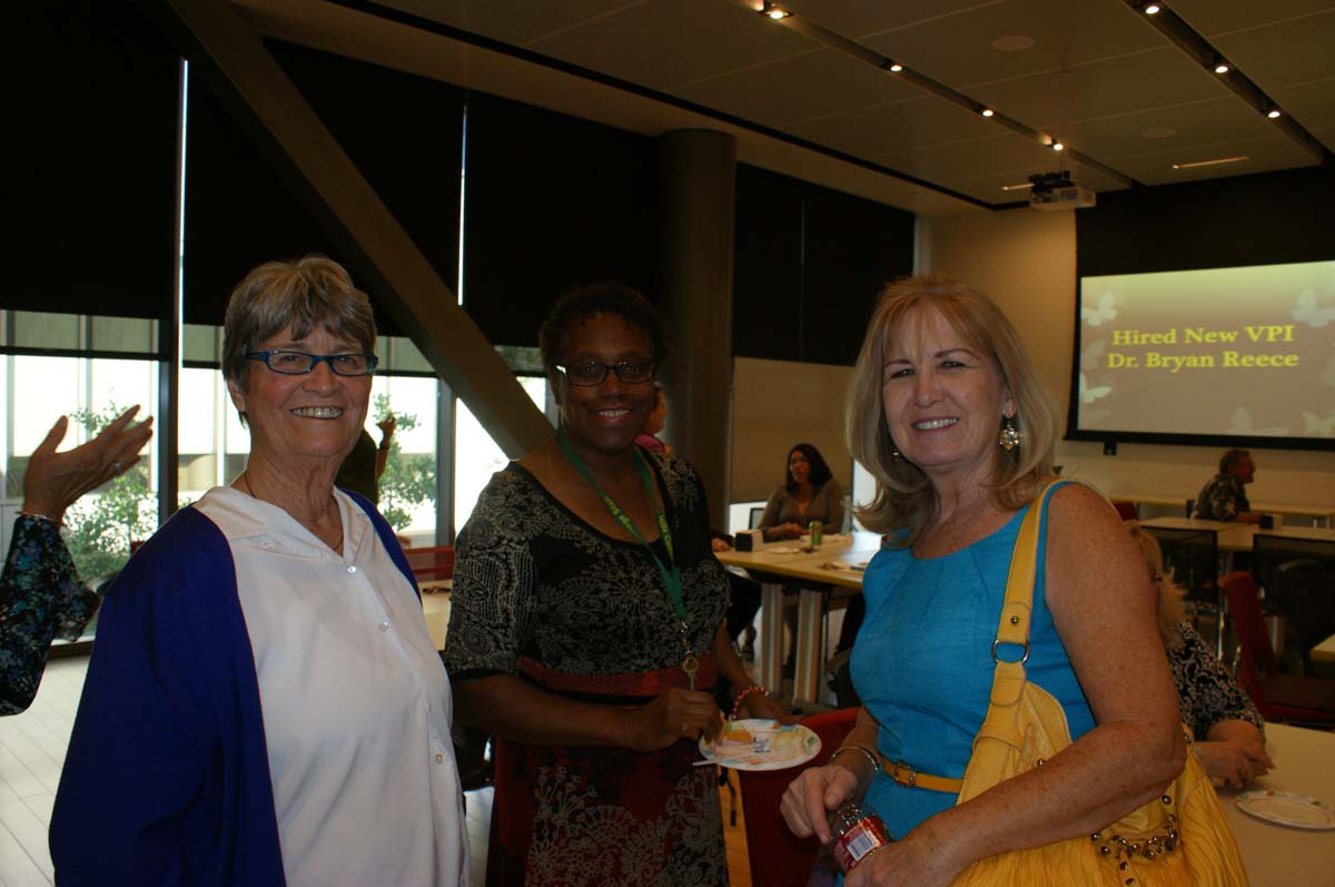 People enjoying the retiree reception