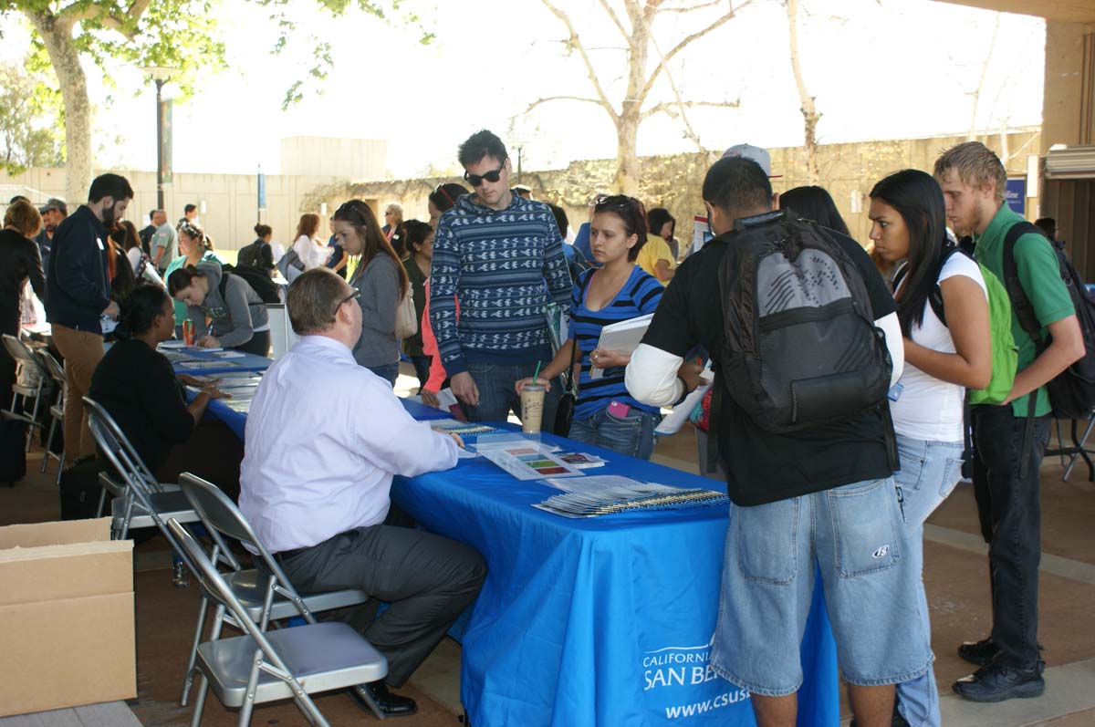 People enjoying the Transfer Fair