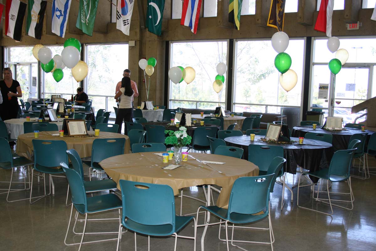 People enjoying the Transfer Luncheon