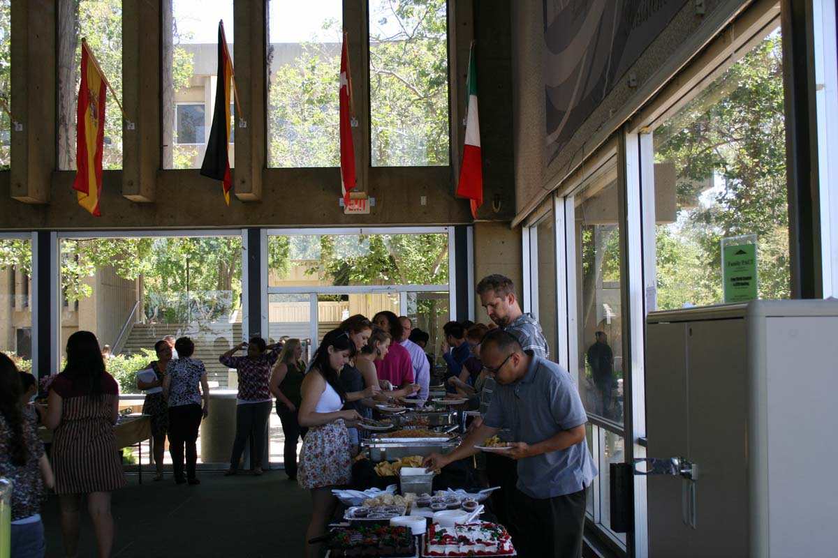 People enjoying the Transfer Luncheon