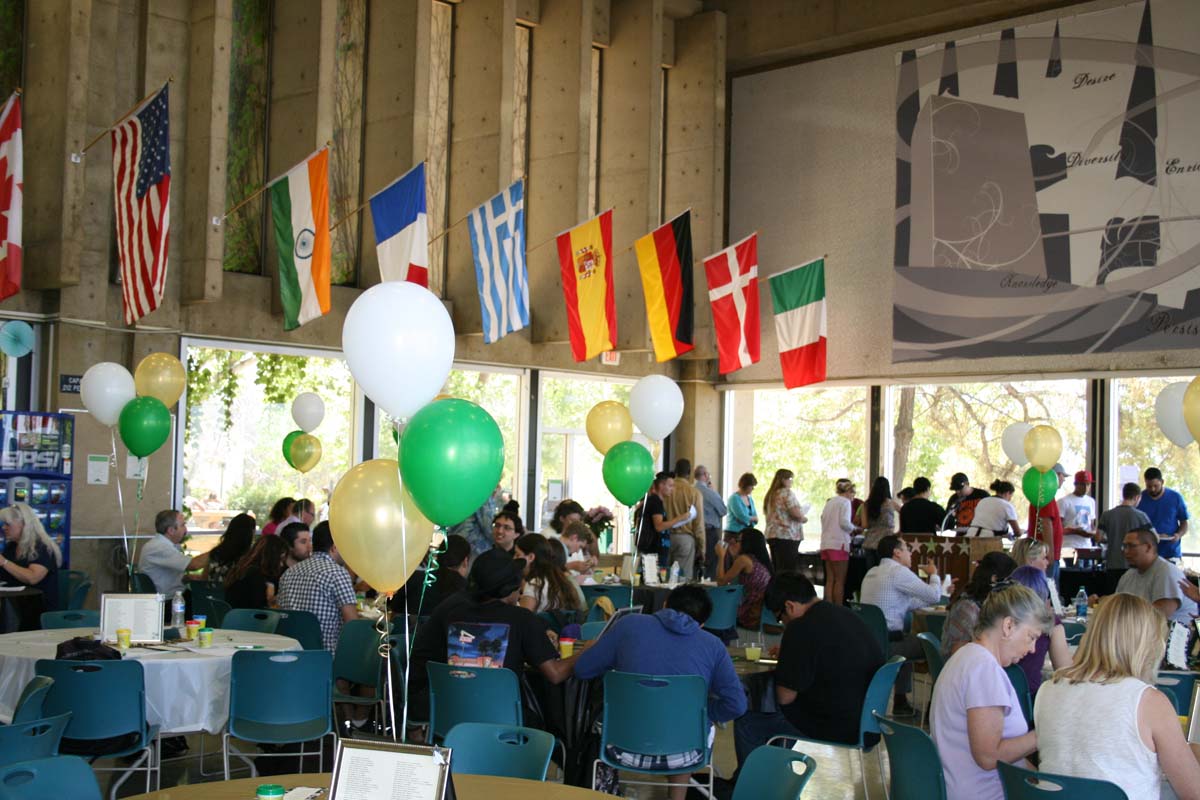 People enjoying the Transfer Luncheon