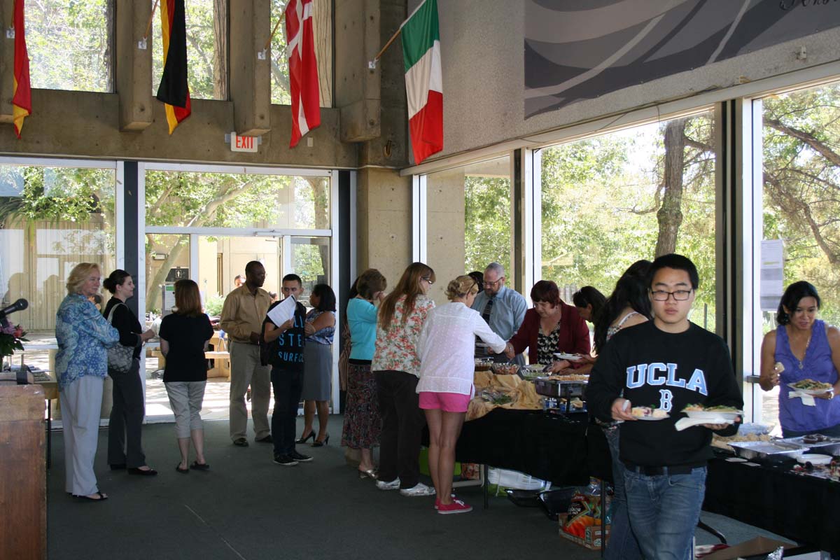People enjoying the Transfer Luncheon