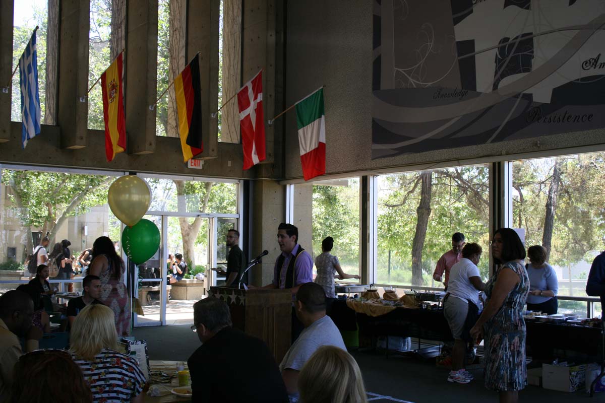 People enjoying the Transfer Luncheon