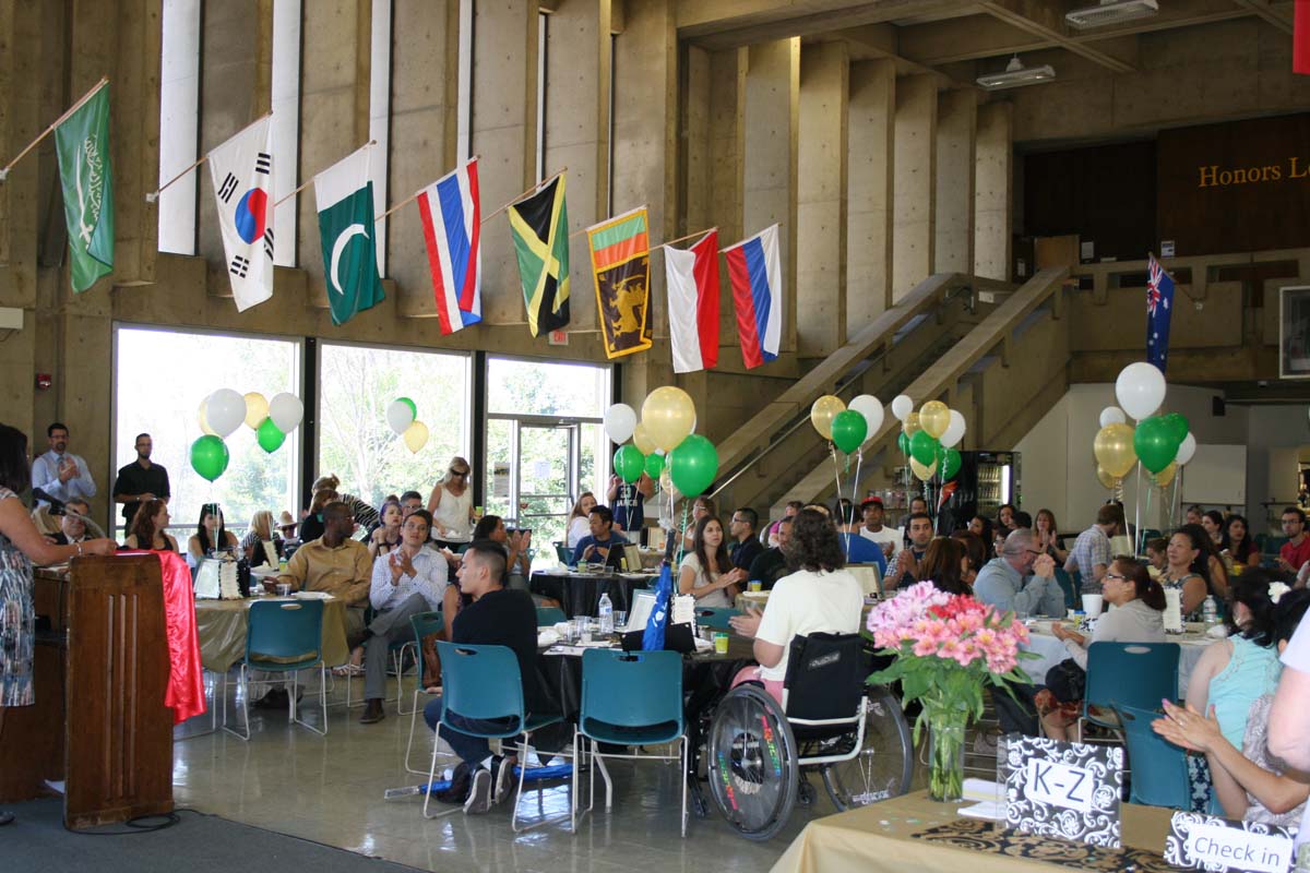 People enjoying the Transfer Luncheon