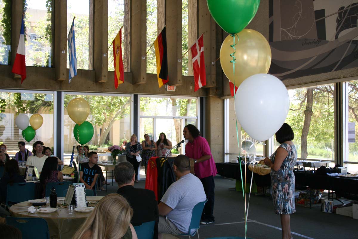 People enjoying the Transfer Luncheon