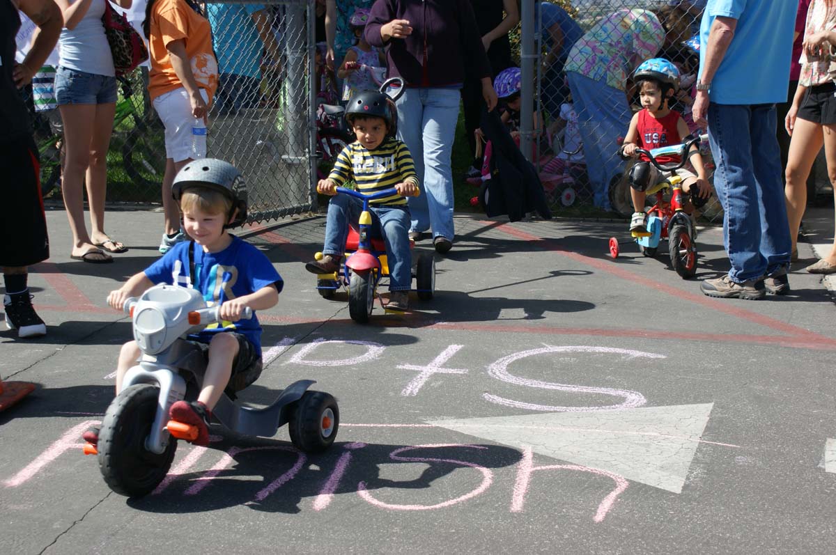 People enjoying the Trike-a-Thon