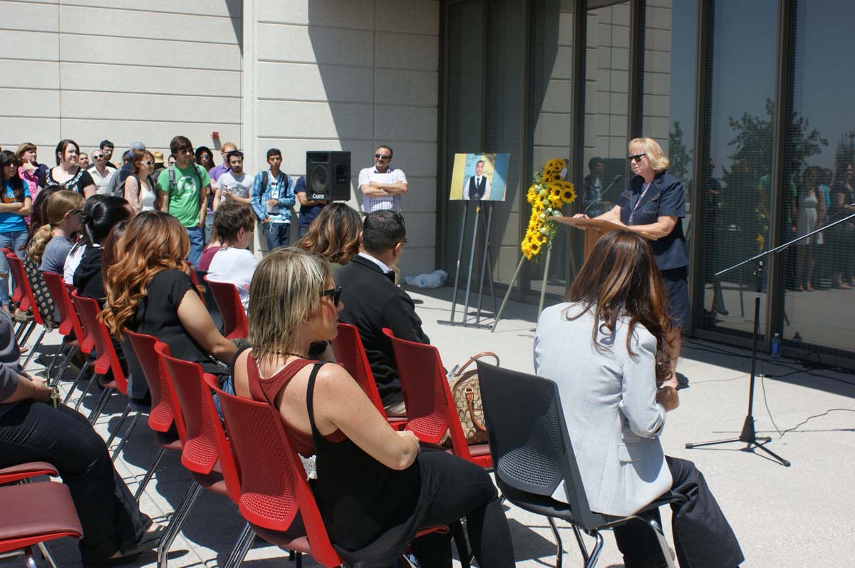 People at the Adam Diaz Memorial