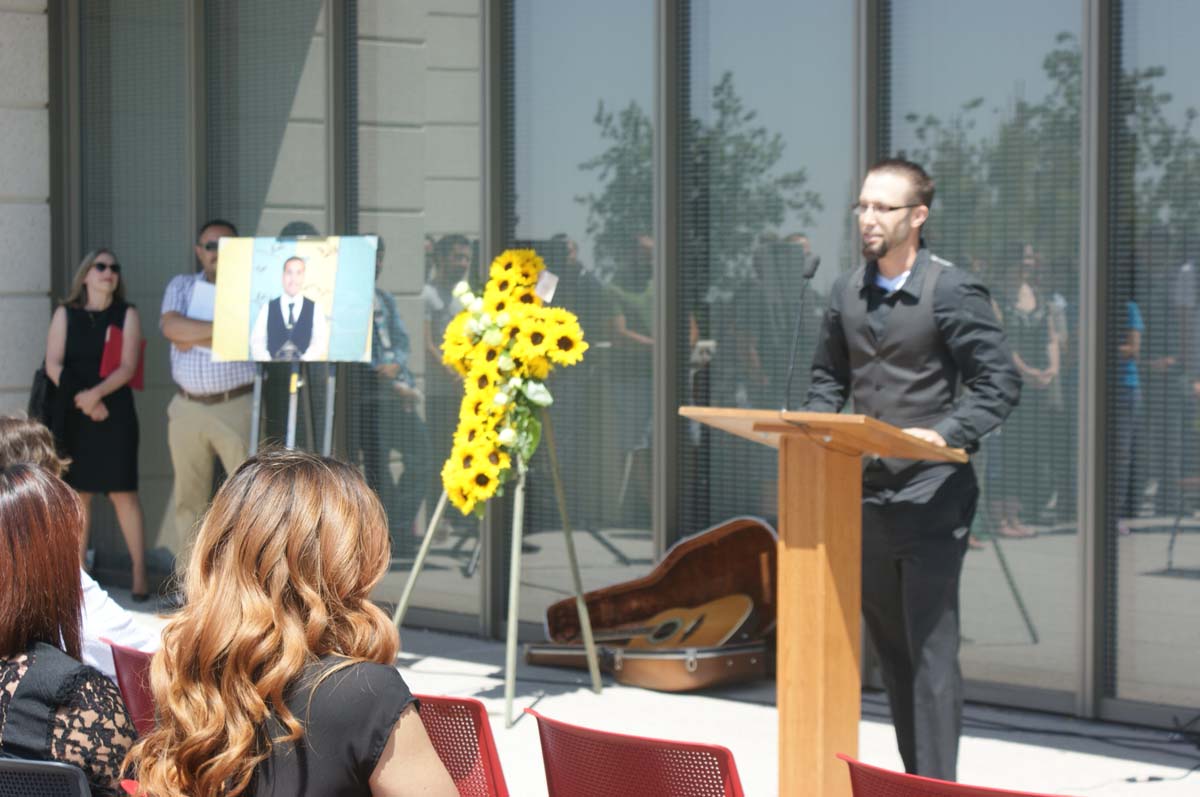 People at the Adam Diaz Memorial