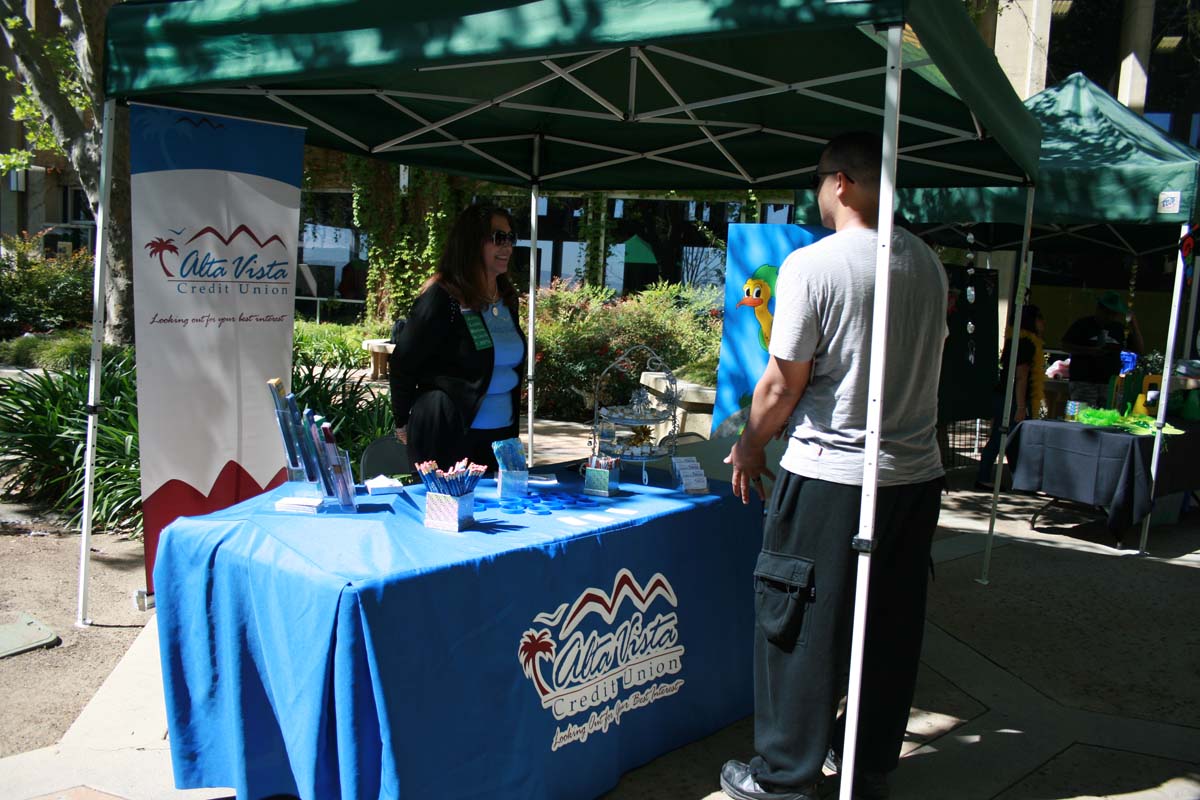 People enjoying the Grad Fair