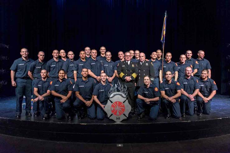 Students at Fire Academy graduation