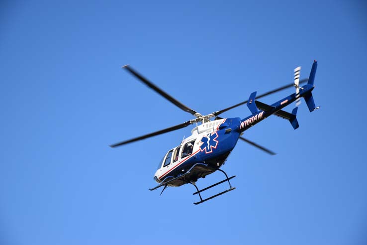 Ambulance and people at Allied Health and Medical Careers day