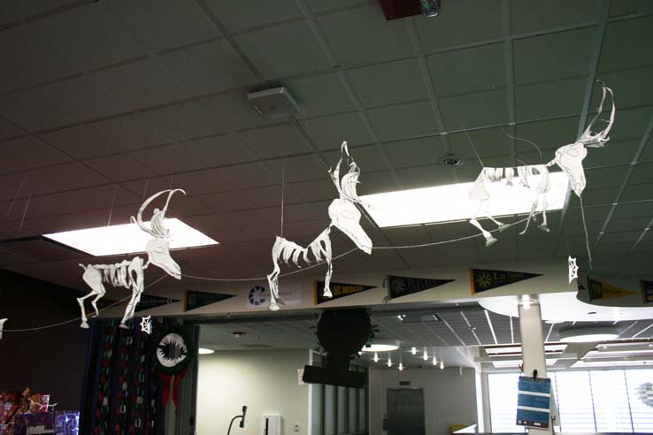 Displays at the holiday art contest